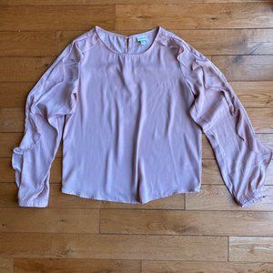A New Day Blush Long Sleeve Blouse